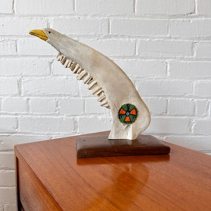 INUIT CARIBOU JAWBONE ARTISTIC CARVING