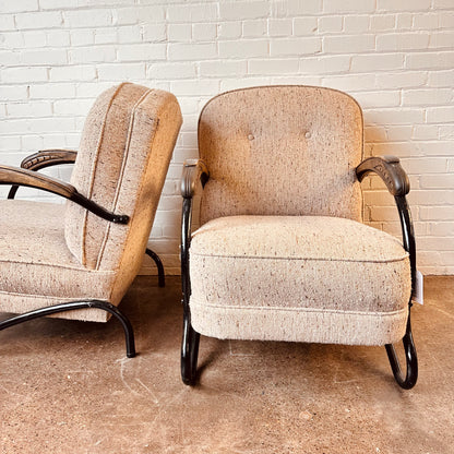 ART DECO HALABALA STYLE ARM CHAIRS - PAIR