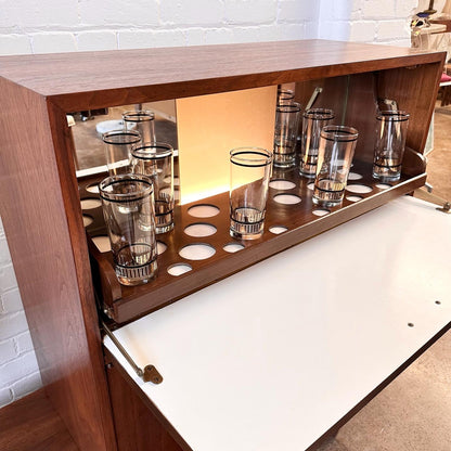 RESTORED MARTINSVILLE DROP-DOWN LIGHTED BAR CABINET