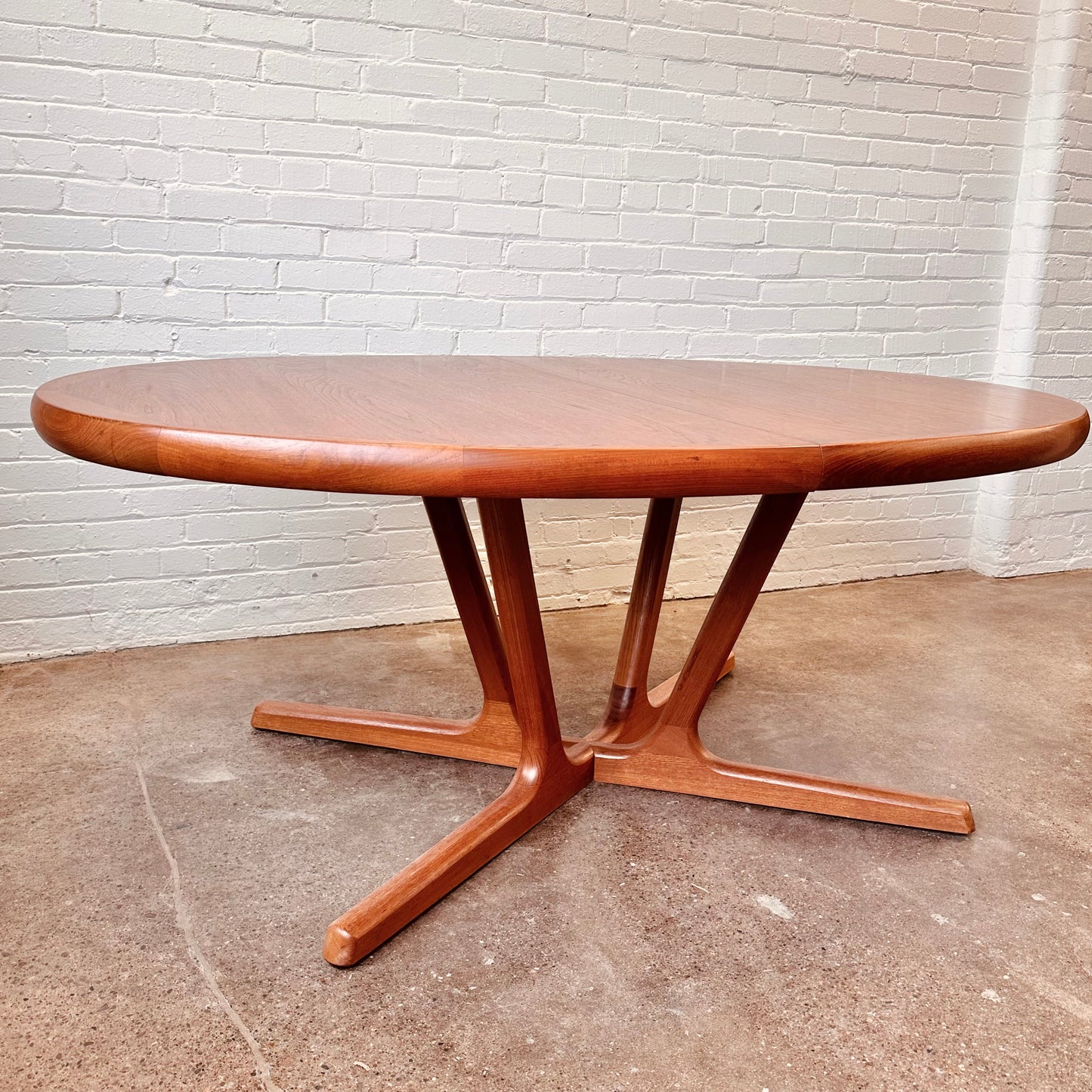 RESTORED OVAL DANISH MODERN DINING TABLE