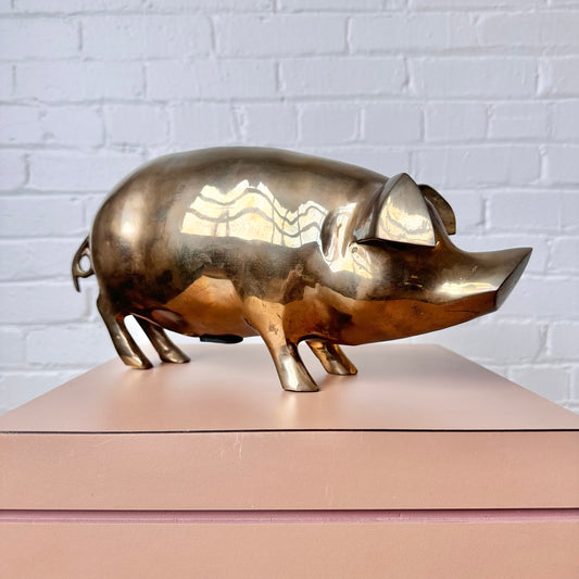 VINTAGE BRASS PIGGY BANK