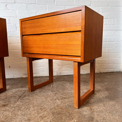 DANISH TEAK NIGHTSTANDS AND HEADBOARD