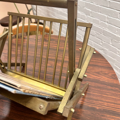 ELEGANT ITALIAN BRASS MAGAZINE RACK
