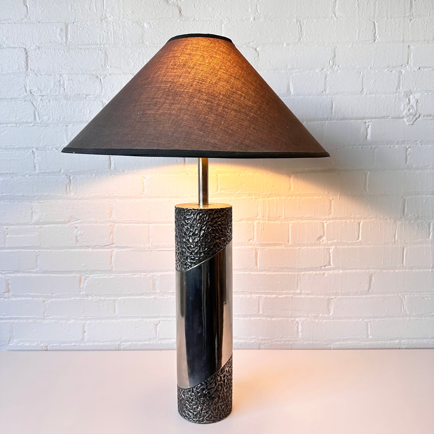 RICHARD BARR STYLE CAST METAL BRUTALIST LAMP