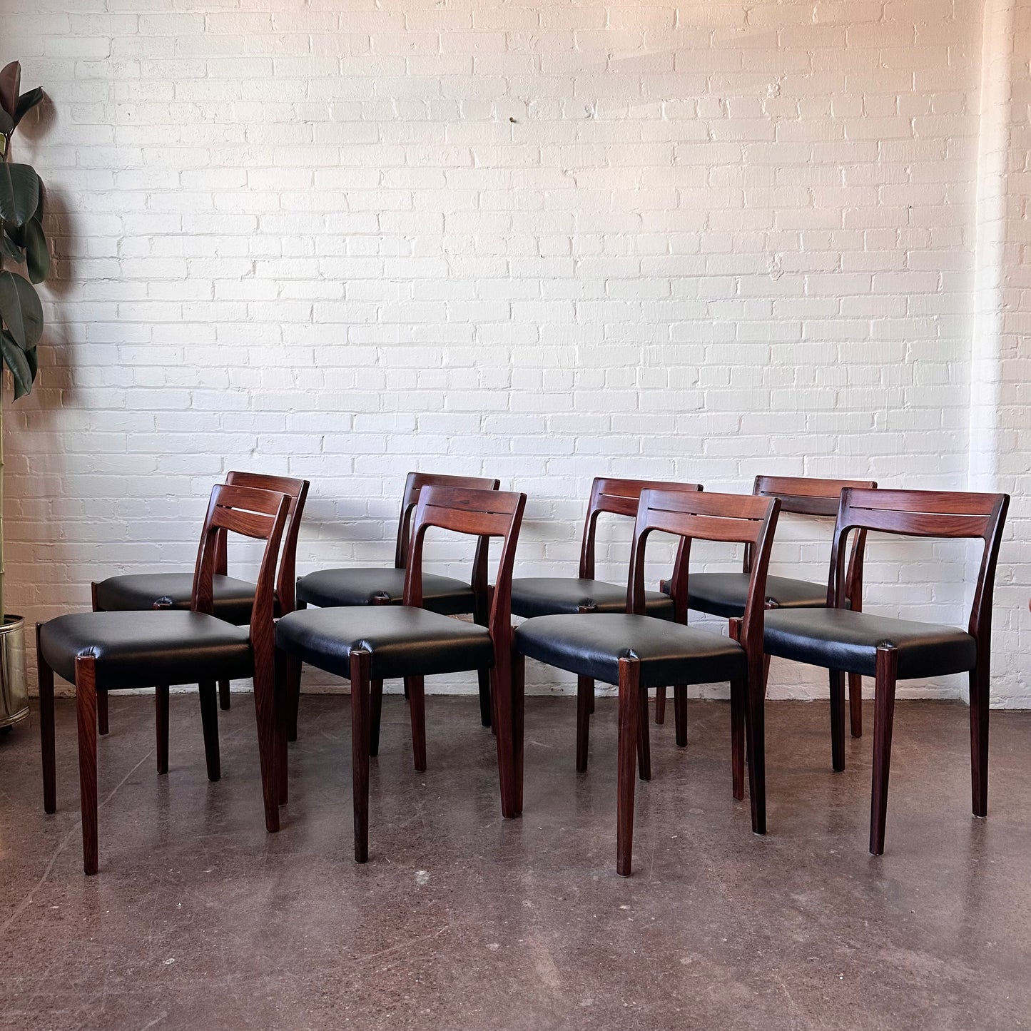 RESTORED SVEGARDS MARKARYD SWEDISH ROSEWOOD DINING CHAIRS - SET OF 8