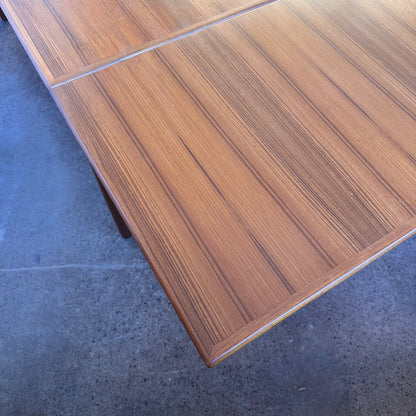 RESTORED DANISH TEAK DINING TABLE WITH DRAW LEAF