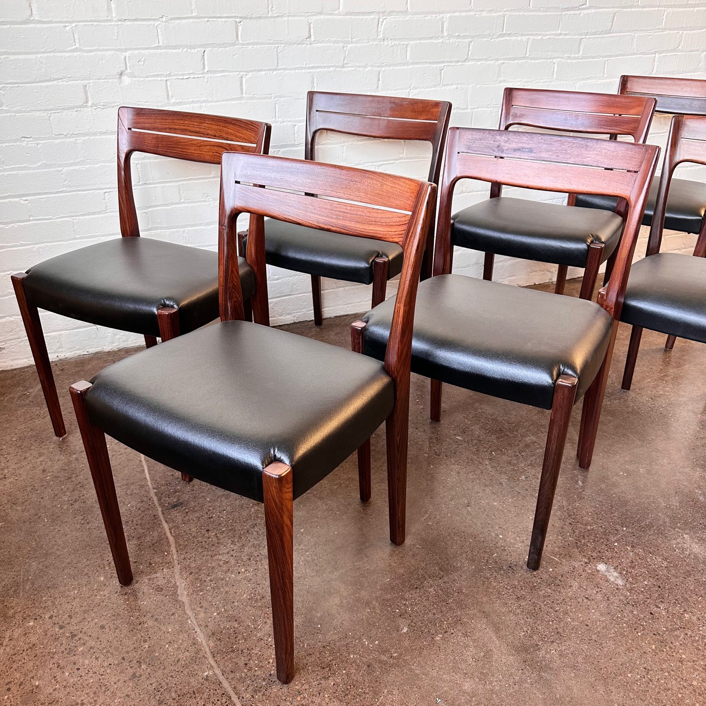 RESTORED SVEGARDS MARKARYD SWEDISH ROSEWOOD DINING CHAIRS - SET OF 8