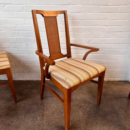 SET OF 6 MCM CANED WALNUT DINING CHAIRS