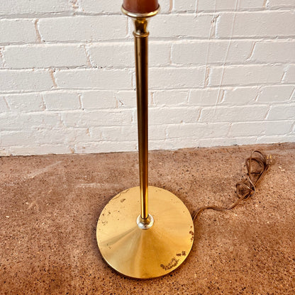 1950S MCM ATOMIC BRASS FLOOR LAMP IN THURSTON STYLE WITH SHADE