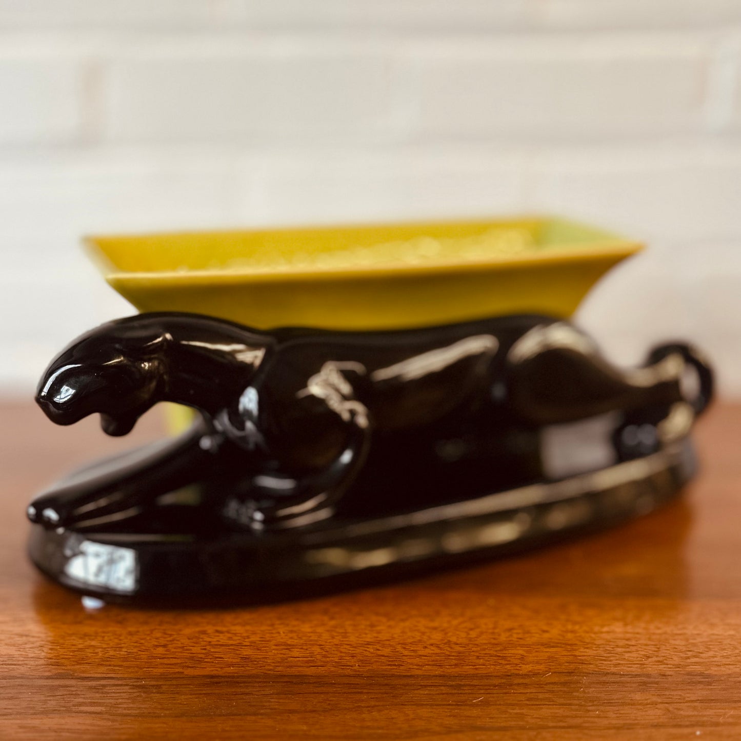 CERAMIC HAEGER PANTHER WITH PLANTER FEATURE