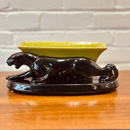 CERAMIC HAEGER PANTHER WITH PLANTER FEATURE