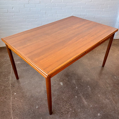 RESTORED DANISH TEAK DINING TABLE WITH DRAW LEAF