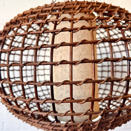 MCM RATTAN PLUG-IN HANGING LIGHT