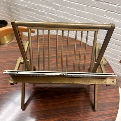 ELEGANT ITALIAN BRASS MAGAZINE RACK