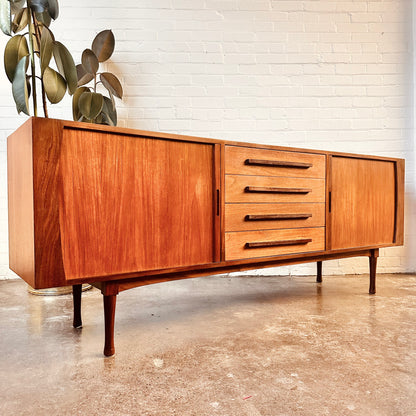 RS ASSOCIATES TEAK TAMBOUR DOOR SIDEBOARD CREDENZA