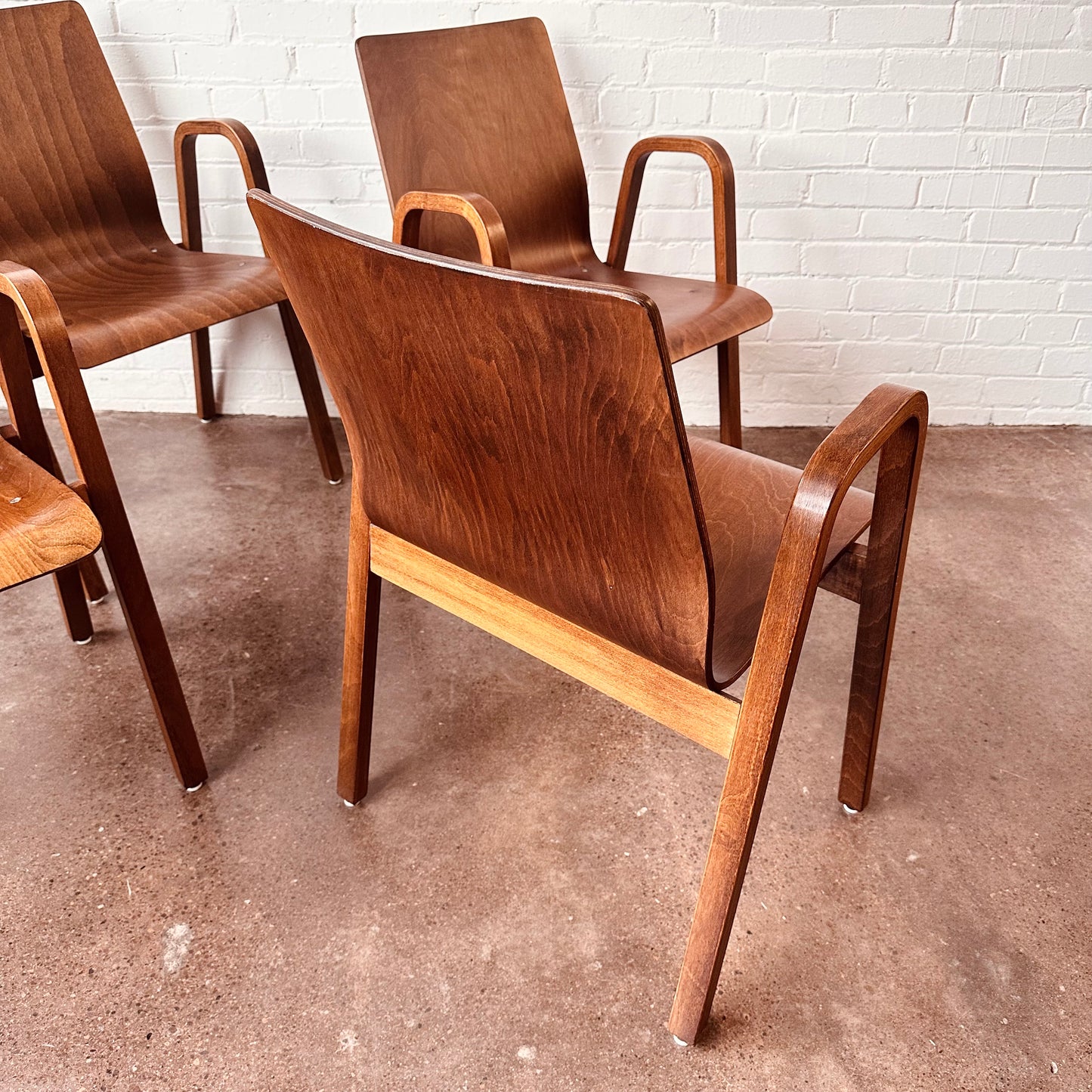 SET OF 4 BENTWOOD STACKING CHAIRS FROM HOLLAND
