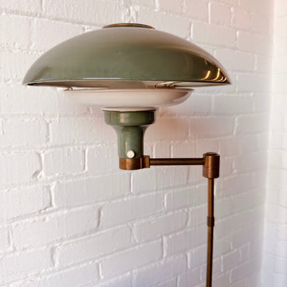 ADJUSTABLE FLYING SAUCER FLOOR LAMP BY GERALD THURSTON