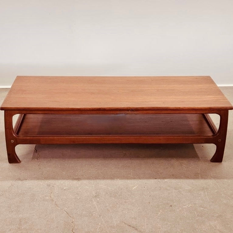 SCANDINAVIAN LARGE TEAK TWO-TIER COFFEE TABLE