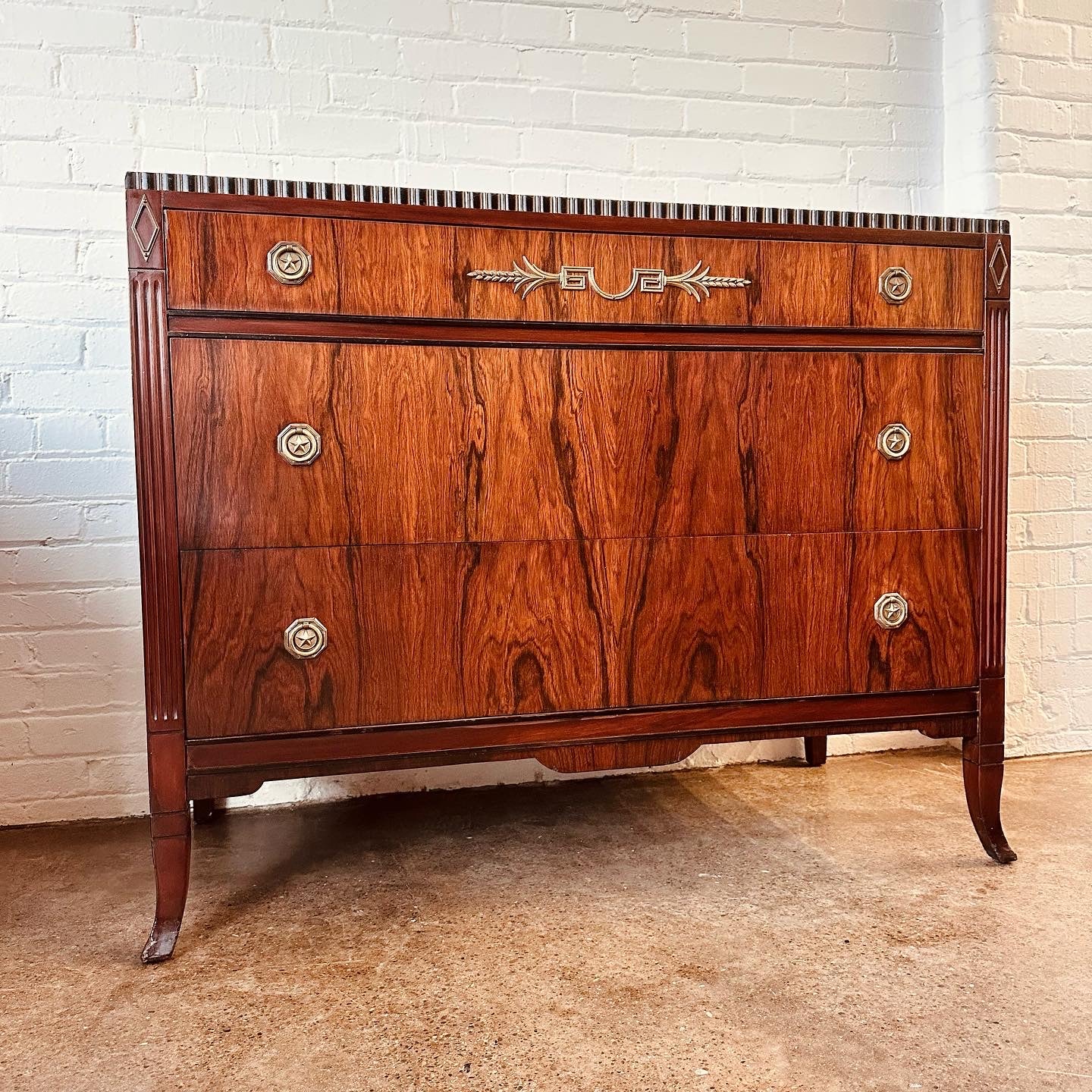 NEOCLASSICAL ROSEWOOD CHEST & HALL MIRROR