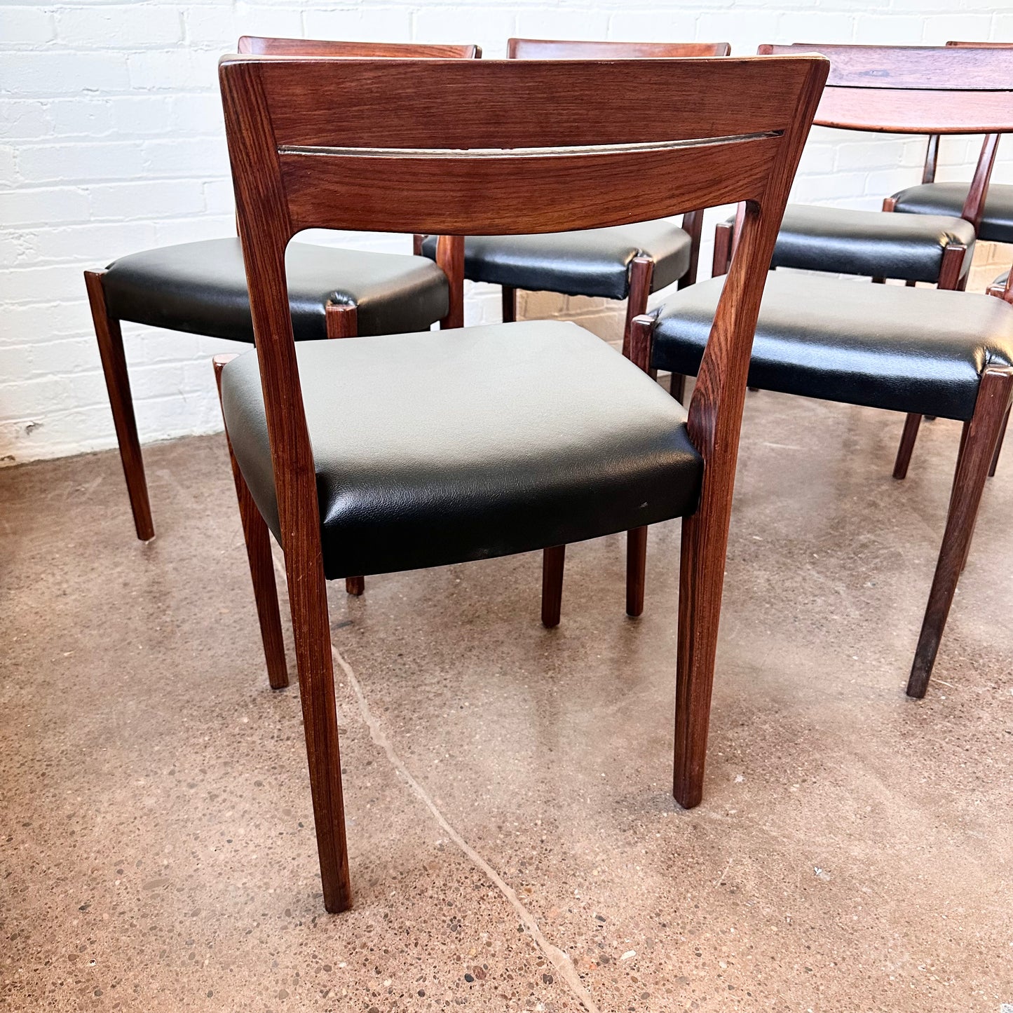 RESTORED SVEGARDS MARKARYD SWEDISH ROSEWOOD DINING CHAIRS - SET OF 8