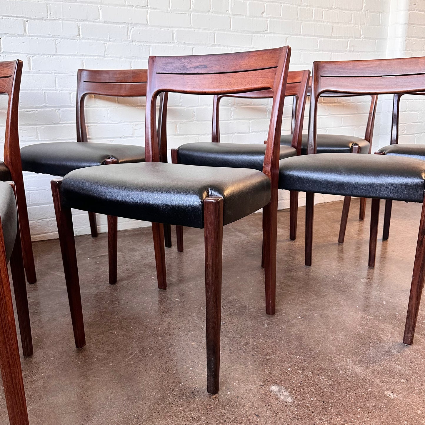 RESTORED SVEGARDS MARKARYD SWEDISH ROSEWOOD DINING CHAIRS - SET OF 8