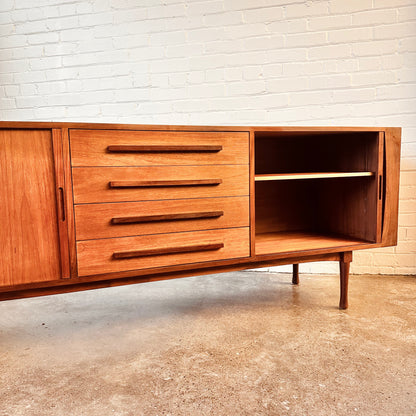 RS ASSOCIATES TEAK TAMBOUR DOOR SIDEBOARD CREDENZA
