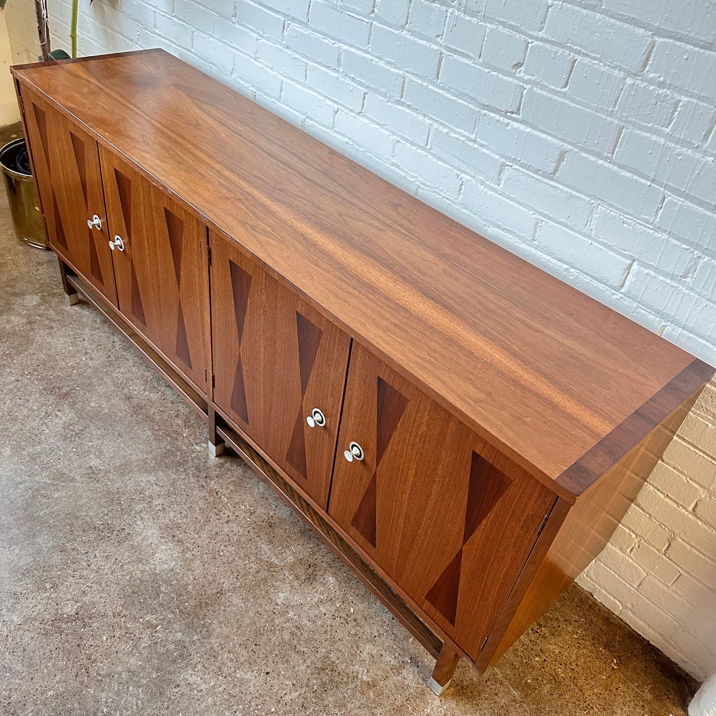 RESTORED PAUL BROWNING WALNUT & ROSEWOOD CREDENZA