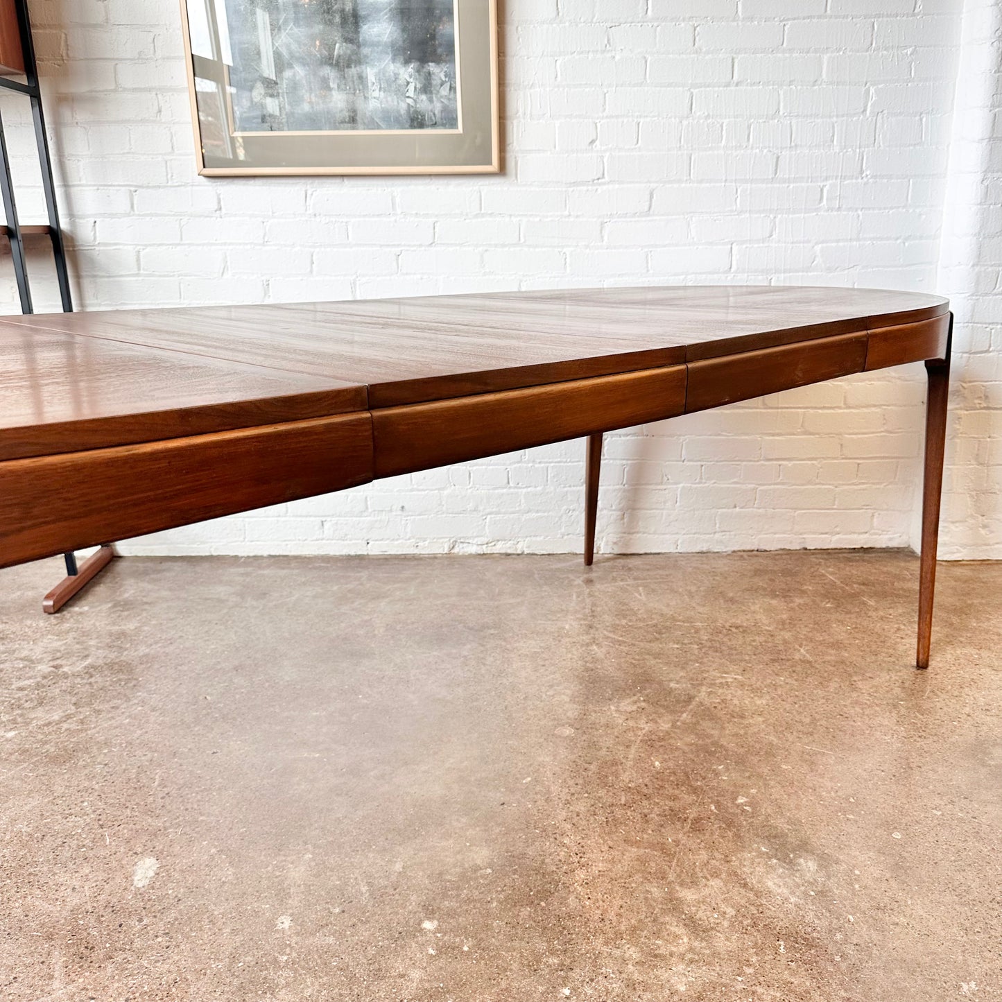 RESTORED MCM WALNUT OVAL DINING TABLE BY LANE