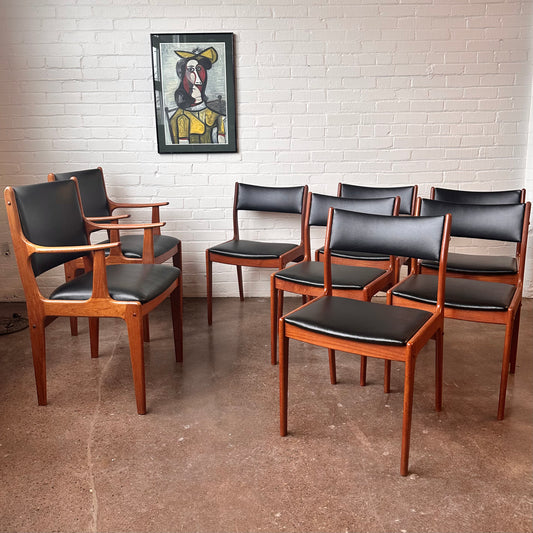 RESTORED JOHANNES ANDERSEN TEAK DINING CHAIRS FOR ULDUM - SET OF 8