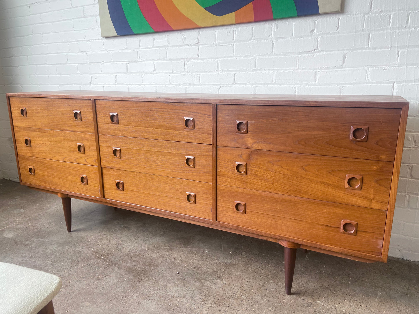 MCM 9 DRAWER DANISH TEAKWOOD DRESSER