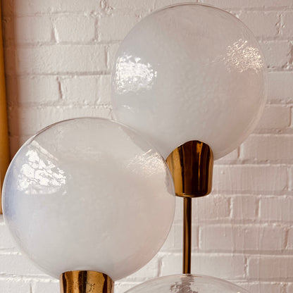 THREE DISC BRASS FLOOR LAMP, ITALIAN MODERN, MAZZEGA STYLE