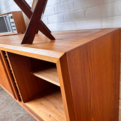 DANISH TEAK CREDENZA WITH WATERFALL DESIGN