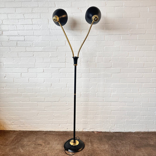 GERALD THURSTON GOOSENECK FLOOR LAMP WITH 2 CUP LIGHTS