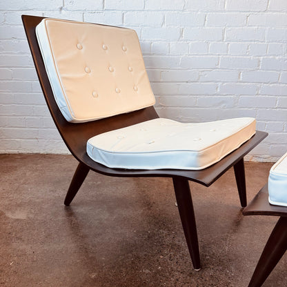CARTER BROTHERS MID-CENTURY SCOOP CHAIR & OTTOMAN