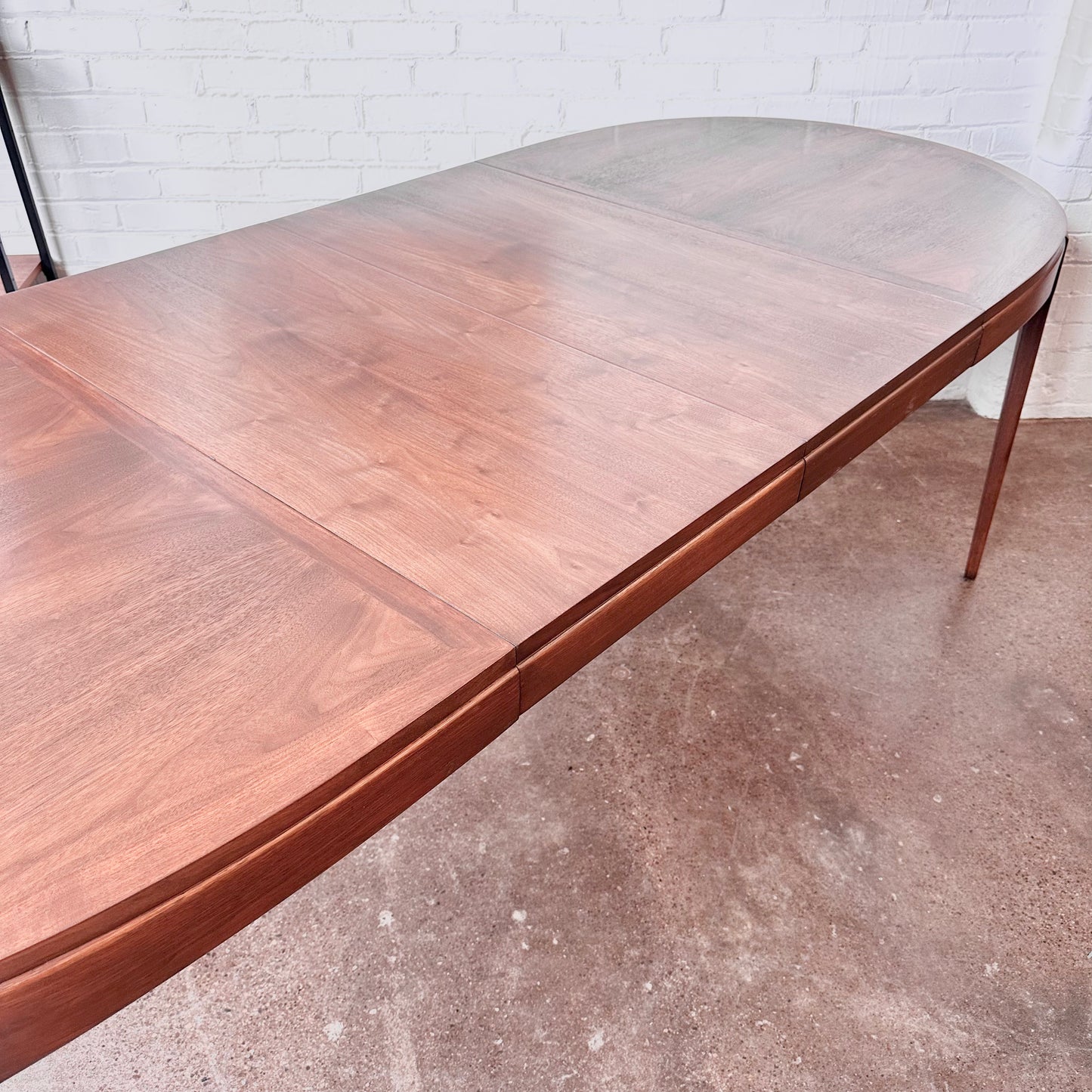 RESTORED MCM WALNUT OVAL DINING TABLE BY LANE