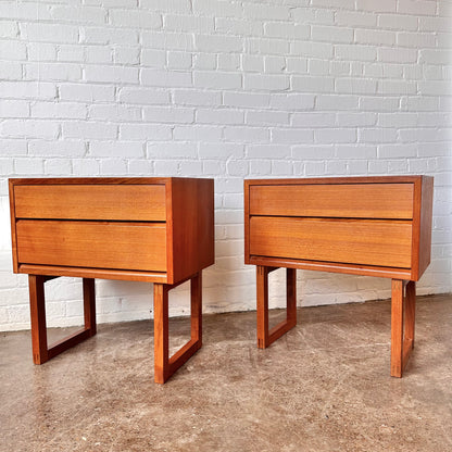 DANISH TEAK NIGHTSTANDS AND HEADBOARD