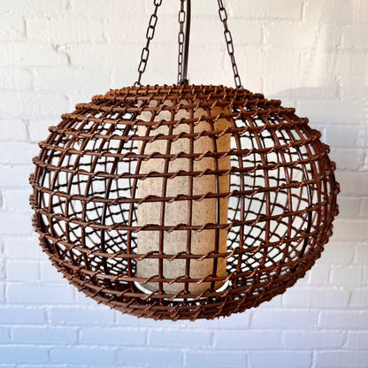 MCM RATTAN PLUG-IN HANGING LIGHT