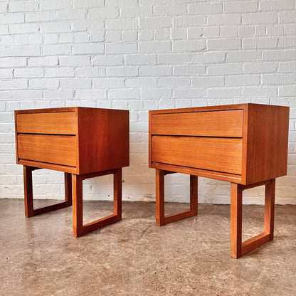 DANISH TEAK NIGHTSTANDS AND HEADBOARD