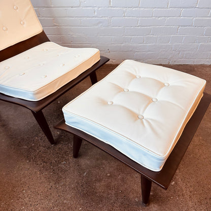 CARTER BROTHERS MID-CENTURY SCOOP CHAIR & OTTOMAN