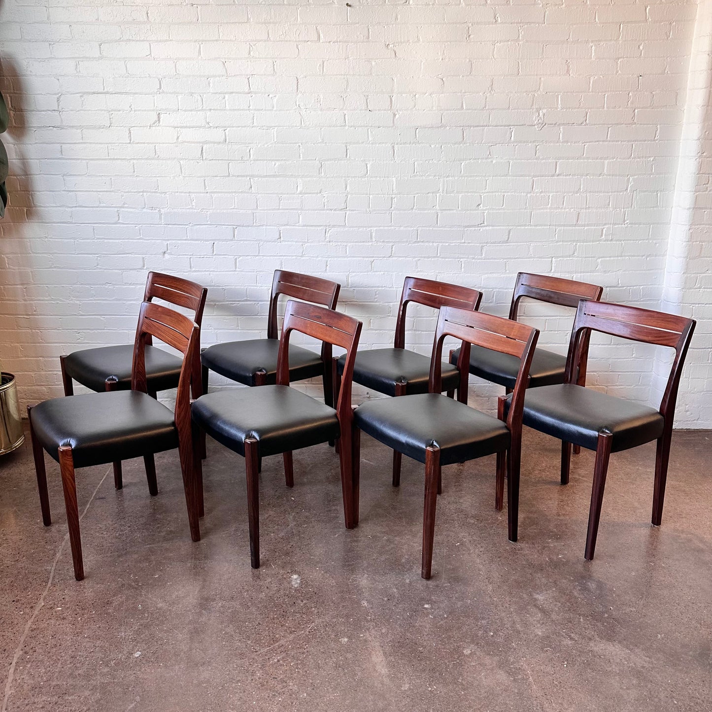 RESTORED SVEGARDS MARKARYD SWEDISH ROSEWOOD DINING CHAIRS - SET OF 8