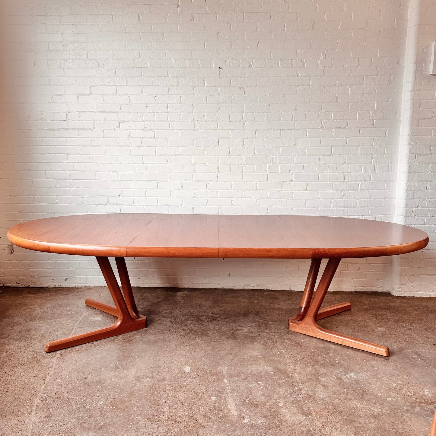 RESTORED OVAL DANISH MODERN DINING TABLE