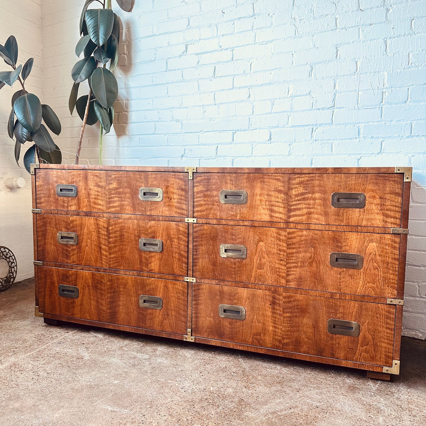 SIX DRAWER DRESSER IN HENREDON CAMPAIGN STYLE