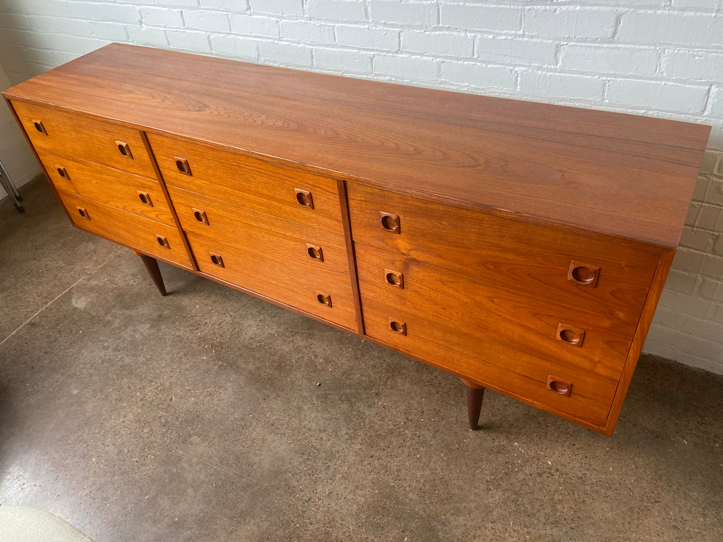 MCM 9 DRAWER DANISH TEAKWOOD DRESSER