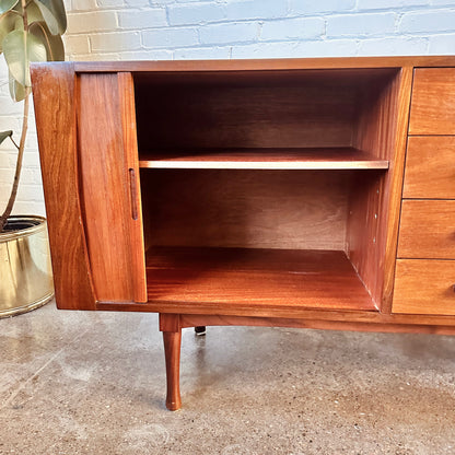 RS ASSOCIATES TEAK TAMBOUR DOOR SIDEBOARD CREDENZA