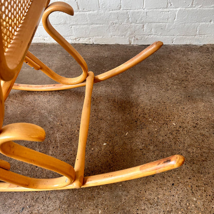 VINTAGE THONET BENTWOOD & CANED ROCKING CHAIR