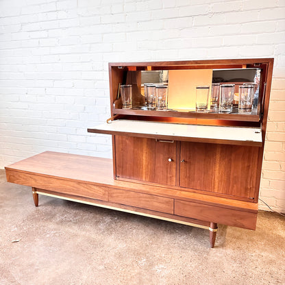 RESTORED MARTINSVILLE DROP-DOWN LIGHTED BAR CABINET