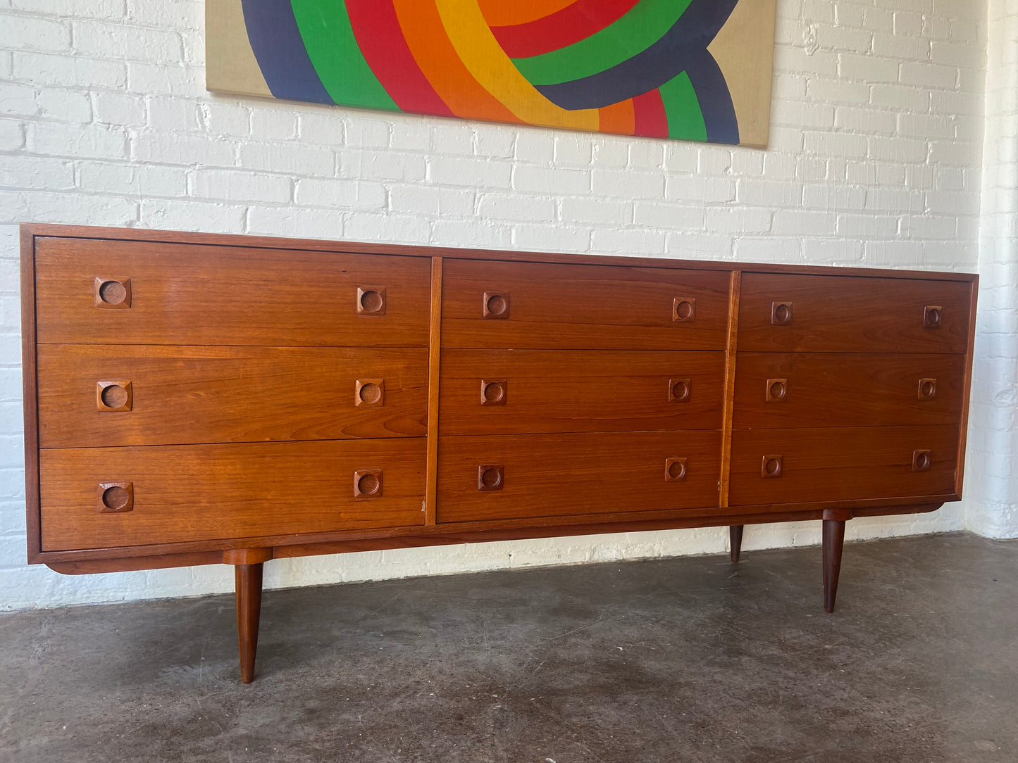 MCM 9 DRAWER DANISH TEAKWOOD DRESSER