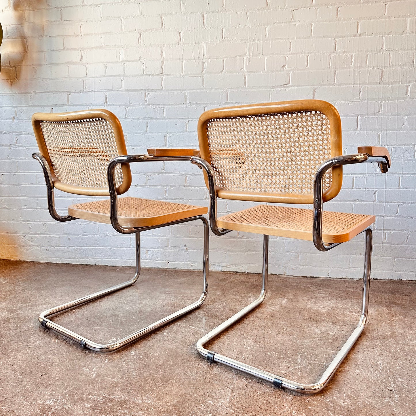 MARCEL BREUER CESCA CANED ARM CHAIRS - SET OF 6 MADE IN ITALY