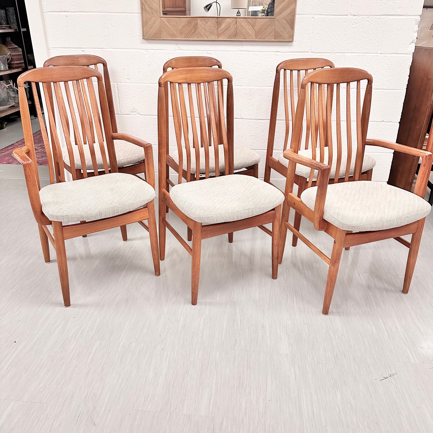 BENNY LINDEN TEAK DINING CHAIRS, SET OF 6