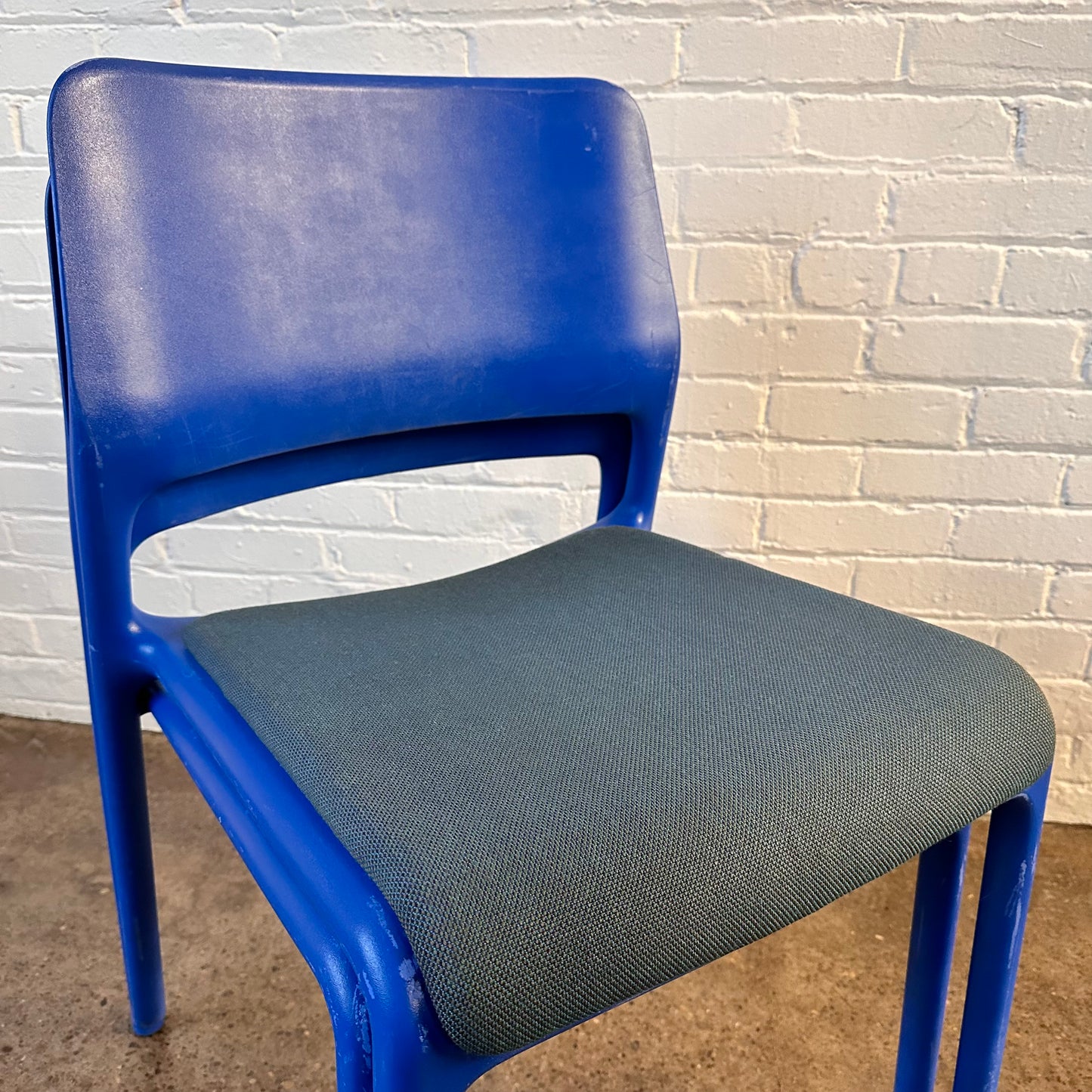 BLUE SPARK STACKING CHAIRS BY DON CHADWICK FOR KNOLL, PAIR